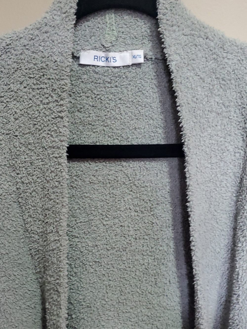 Cozy Open-Front Women's Sweater Cardigan - Light Sage Green Size Xl - Picture 2 of 4